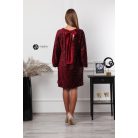 Hátán szatén masnis flitteres oversize ruha bordó