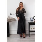 Flitteres felsőrészes, pliszíros szoknyás maxi ruha arany/fekete