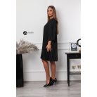 Hátán masnis, pliszírozott oversize ruha csillogó fekete