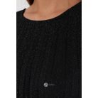 Hátán masnis, pliszírozott oversize ruha csillogó fekete