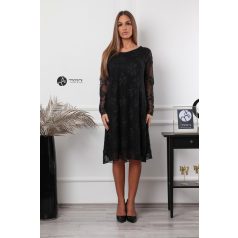 Csipkés oversize ruha fekete