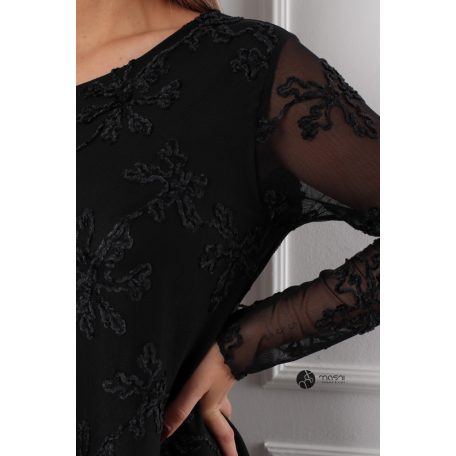 Csipkés oversize ruha fekete
