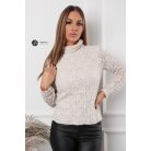 3d-s mintás garbós necc felső bézs