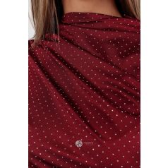 Magas nyakú kövezett body bordó