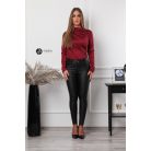 Magas nyakú kövezett body bordó