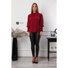 Magas rakott nyakú, hosszú ujjú, egyszínű felső bordó