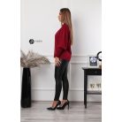Magas rakott nyakú, hosszú ujjú, egyszínű felső bordó