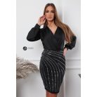 Kövezett necc szoknya fekete