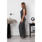 Magas nyakú, kövezett overál ezüst