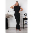 Magas nyakú, kövezett overál fekete