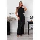 Magas nyakú, kövezett overál fekete