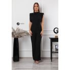 Magas nyakú, kövezett overál fekete