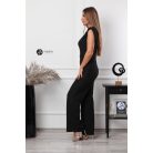 Magas nyakú, kövezett overál fekete