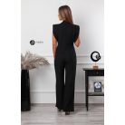 Magas nyakú, kövezett overál fekete