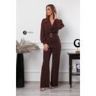 Necc ujjú galléros overál övvel csokibarna