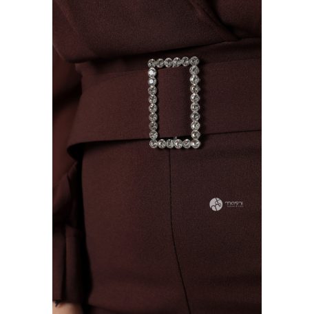 Necc ujjú galléros overál övvel csokibarna