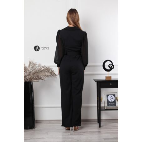 Necc ujjú galléros overál övvel fekete