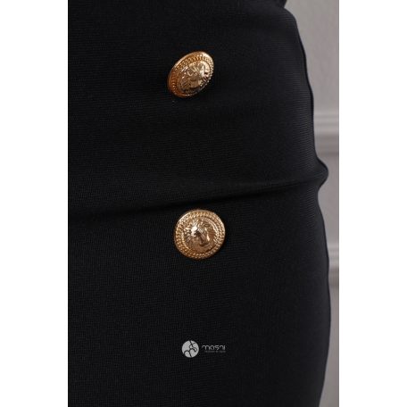 2 gombsoros alakformáló ceruzaszoknya fekete