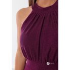 Magas nyakú maxi ruha csillogó lila