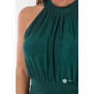 Magas nyakú maxi ruha csillogó zöld