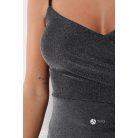 Szofi maxi ruha csillogó grafit